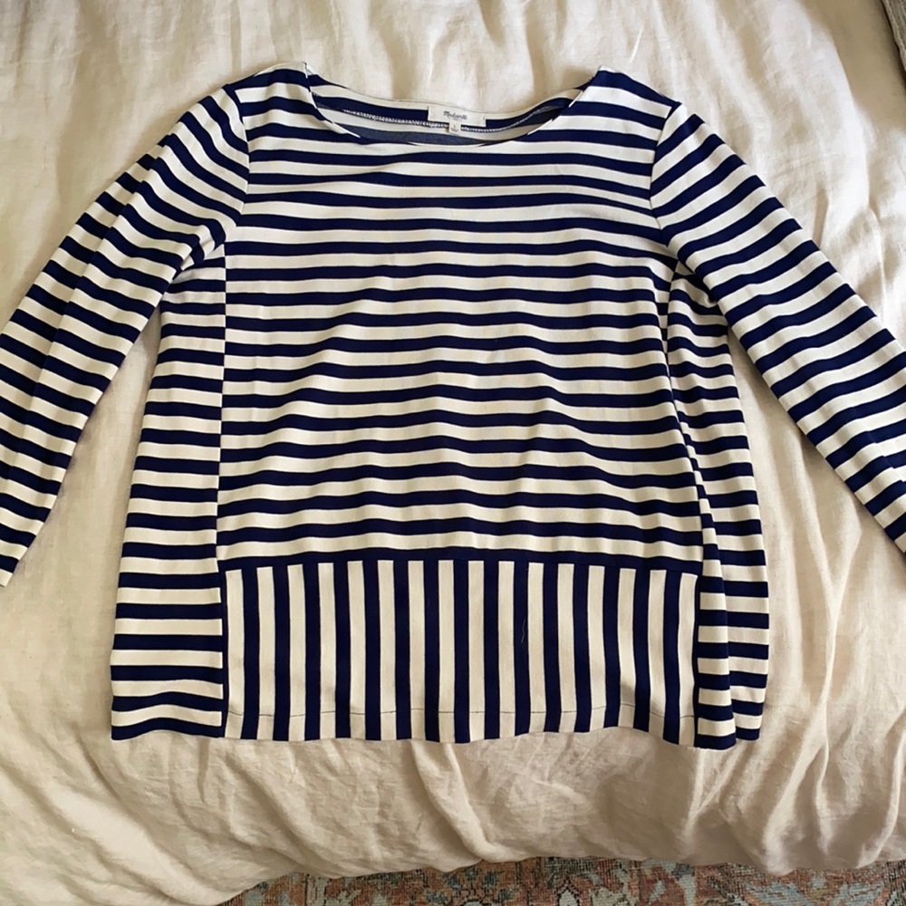 Madewell 3/4 sleeve; boat neck blouse